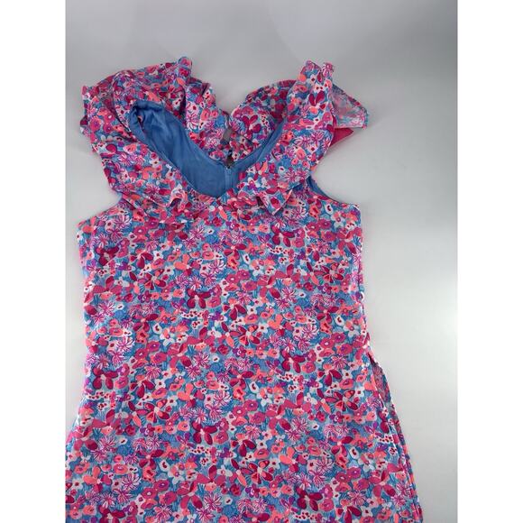 Lilly Pulitzer Linwood Ruffle Pink and Blue Print Romper Size 8 Lined New - Picture 5 of 11